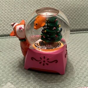 Dept 56 Cat whimsical christmas globe with goldfish EUC